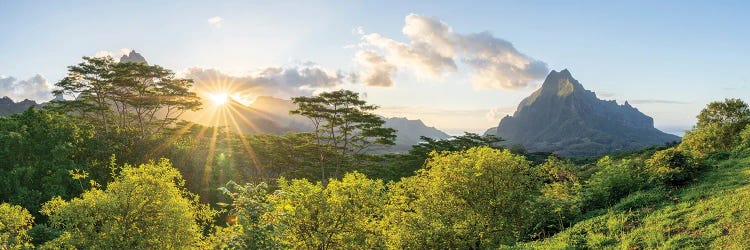 Sunset View Of Mount Rotui From The Belvedere Lookout, Moorea Island, French Polynesia