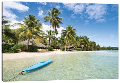Summer Beach Vacation On Moorea Island, French Polynesia Canvas Art Print - French Polynesia Art