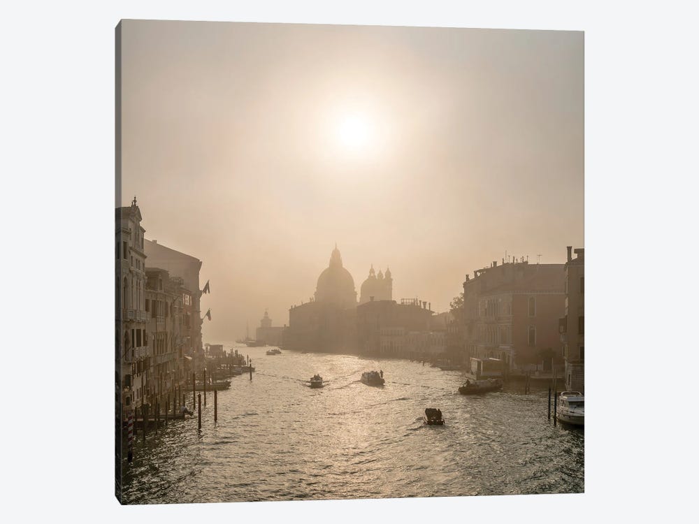 Early Morning Fog At The Canal Grande, Venice, Italy by Jan Becke 1-piece Canvas Art Print