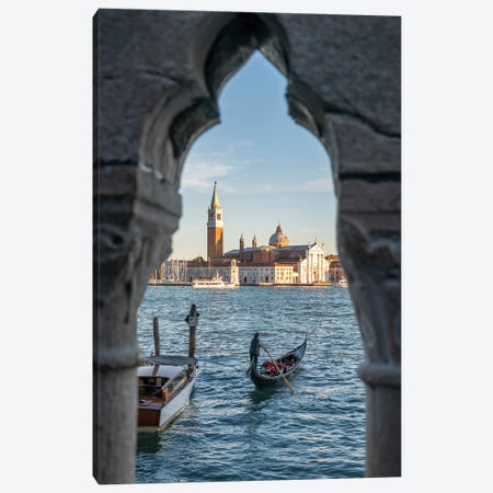 View Of San Giorgio Maggiore And Gondola, Venice, Italy Canvas Print #JNB2172} by Jan Becke Canvas Art