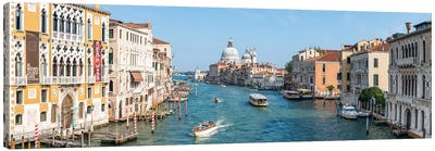 Grand Canal Panorama In Summer, Venice, Italy Canvas Art Print - Venice Art