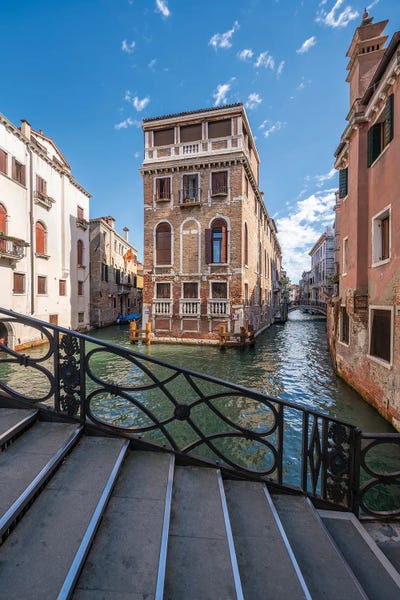 Veneto: Ponte Dei Conzafelzi (Conzafelzi Bridge) In Summer, Venice, Italy by Jan Becke