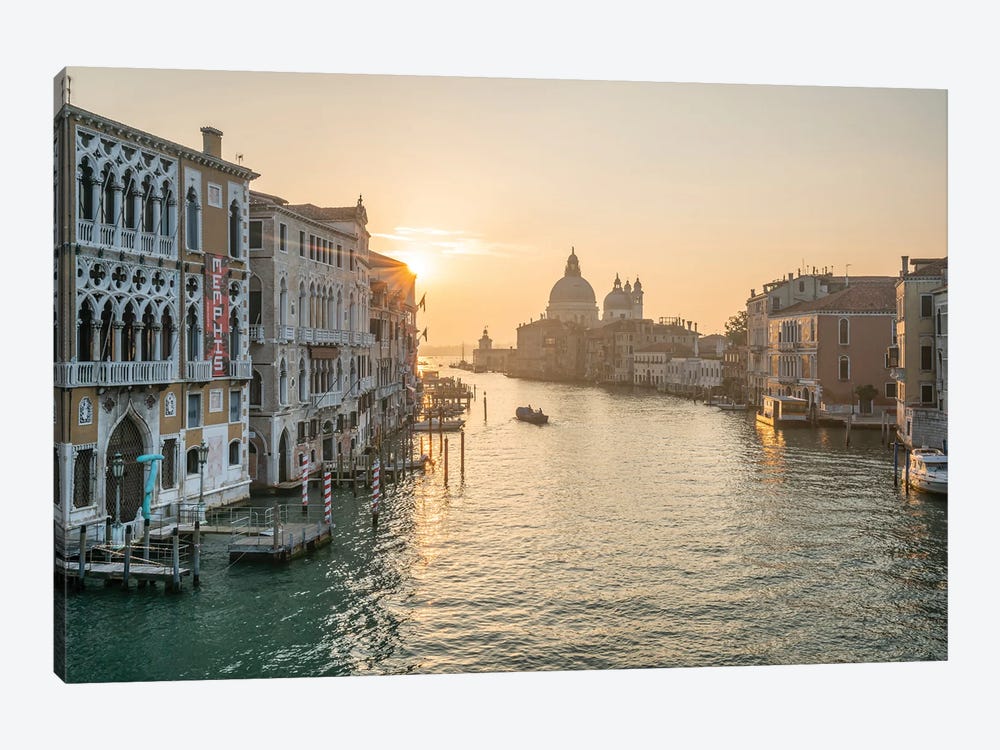 Sunrise At The Grand Canal, Venice, Italy by Jan Becke 1-piece Canvas Print