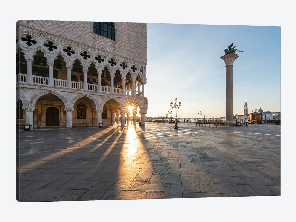 Piazza San Marco (St Mark's Square) And Doge's Palace At Sunrise, Venice, Italy by Jan Becke 1-piece Canvas Wall Art