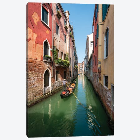 Gondola Ride Along A Small Canal In Venice, Italy Canvas Print #JNB2179} by Jan Becke Canvas Art
