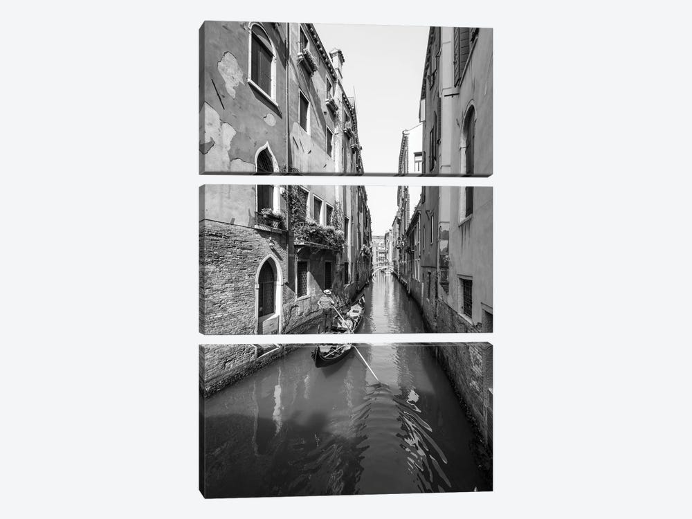 Gondola Ride On A Canal In Venice, Italy by Jan Becke 3-piece Art Print