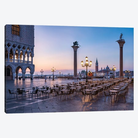 Piazza San Marco (St Mark's Square) And Doge's Palace At Dusk, Venice, Italy Canvas Print #JNB2182} by Jan Becke Canvas Print