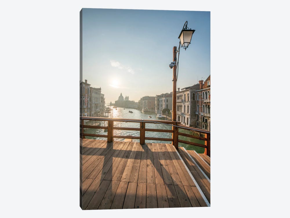 Accademia Bridge And Grand Canal At Sunrise, Venice, Italy by Jan Becke 1-piece Canvas Wall Art