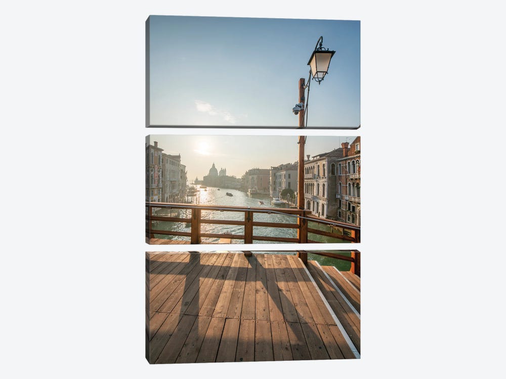 Accademia Bridge And Grand Canal At Sunrise, Venice, Italy by Jan Becke 3-piece Canvas Artwork