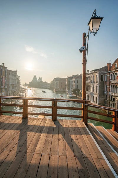 Venice: Accademia Bridge And Grand Canal At Sunrise, Venice, Italy by Jan Becke