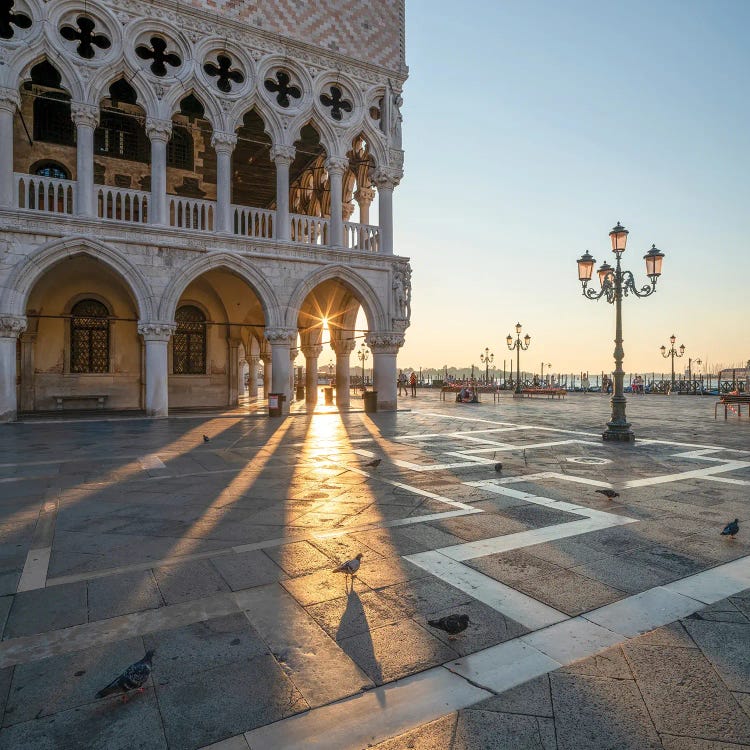 Doge's Palace At Sunrise, Piazza San Marco (St Mark's Square), Venice, Italy