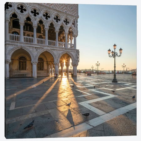 Doge's Palace At Sunrise, Piazza San Marco (St Mark's Square), Venice, Italy Canvas Print #JNB2192} by Jan Becke Canvas Wall Art