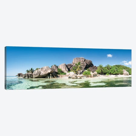 La Digue Island Panorama, Seychelles Canvas Print #JNB2196} by Jan Becke Art Print