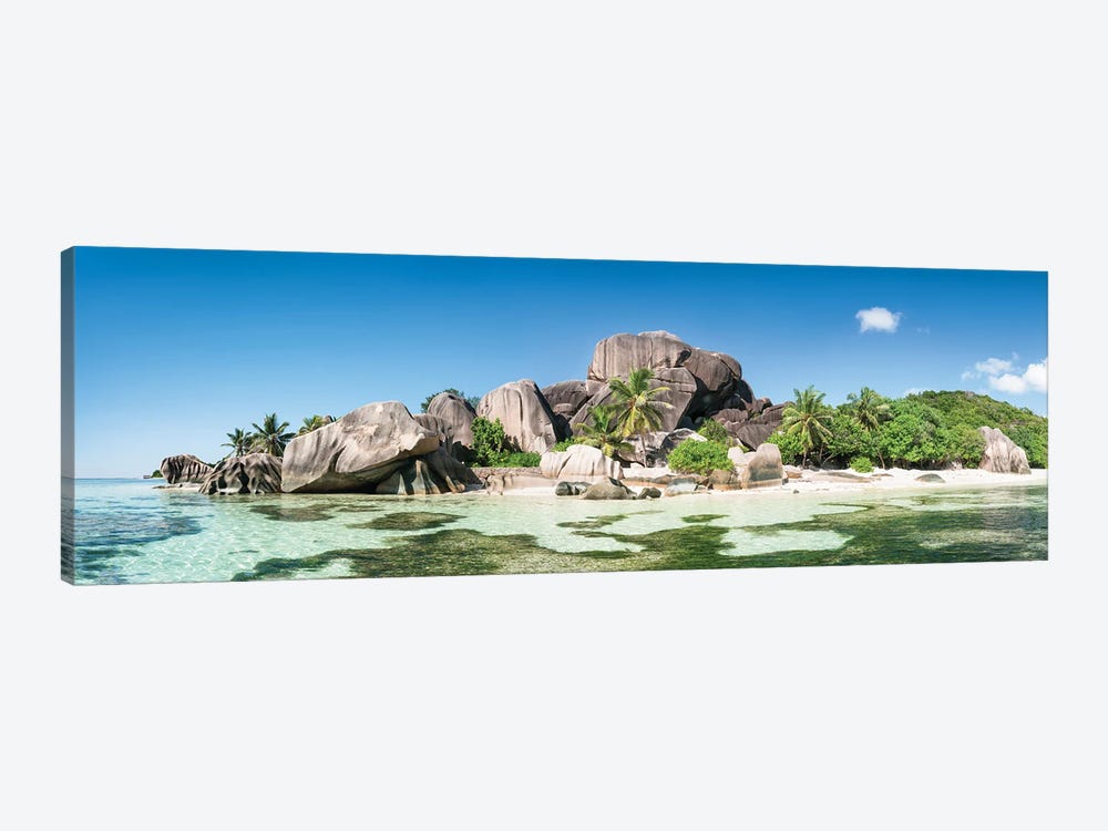 La Digue Island Panorama, Seychelles by Jan Becke 1-piece Canvas Wall Art