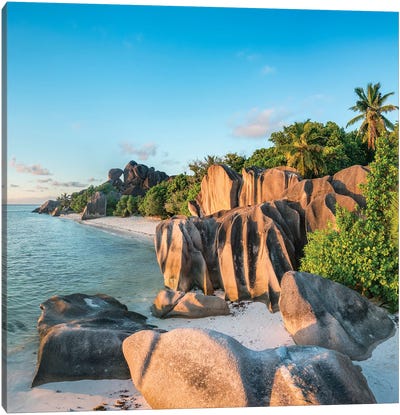 Anse Source d'Argent Tropical Beach, La Digue, Seychelles Canvas Art Print - Natural Wonders
