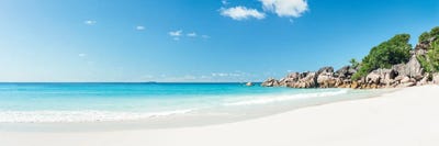 Grand Anse Beach Panorama, La Digue, Seychelles by Jan Becke canvas print