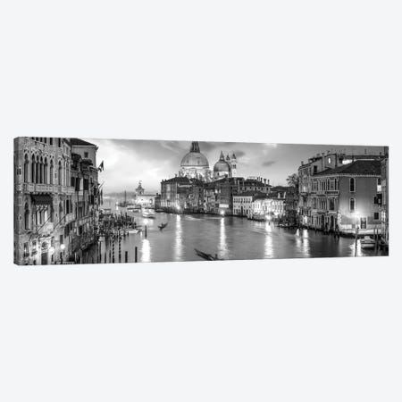 Canal Grande Panorama In Black And White, Venice, Italy Canvas Print #JNB2209} by Jan Becke Canvas Art
