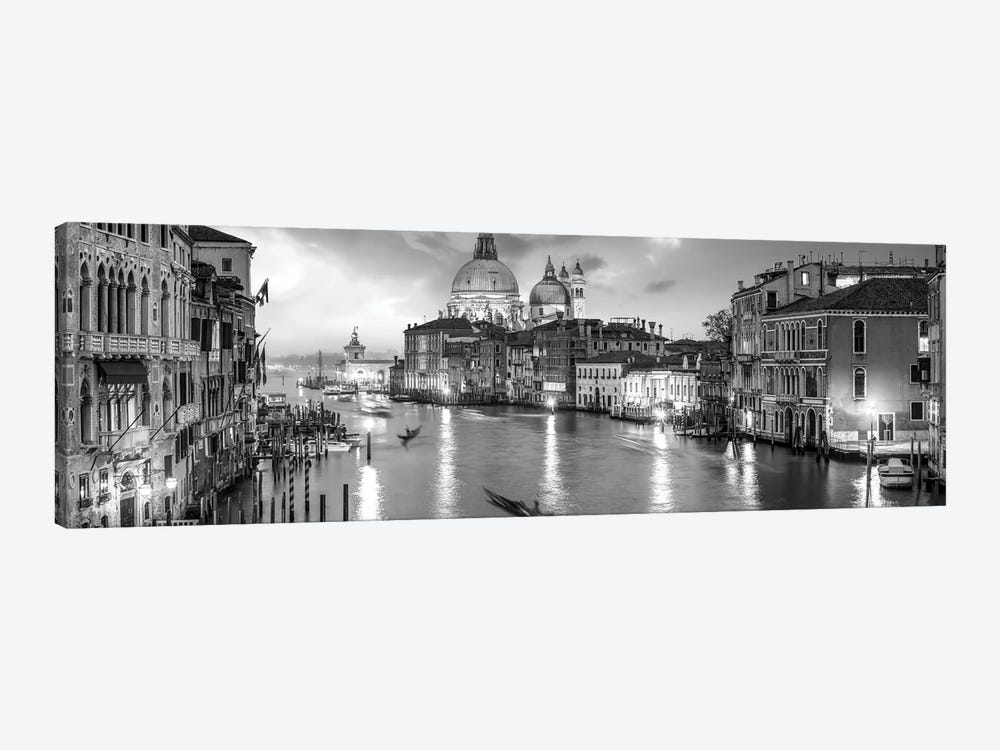 Canal Grande Panorama In Black And White, Venice, Italy by Jan Becke 1-piece Canvas Artwork
