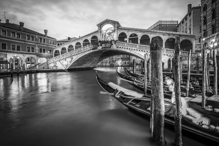 Rialto Bridge In Black And White, Venice, Italy by Jan Becke wall art