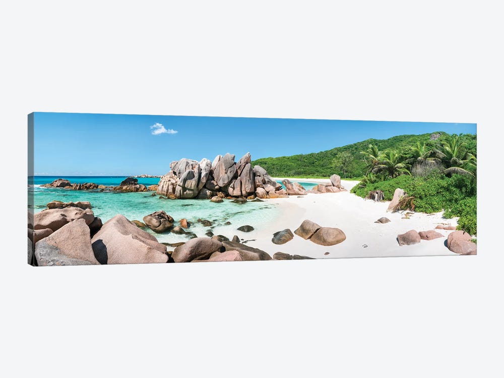 Panoramic View Of The Beach Anse Cocos, La Digue Island, Seychelles by Jan Becke 1-piece Canvas Art Print