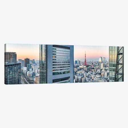 Tokyo Skyline Panorama With Tokyo Tower And Modern Office Buildings Canvas Print #JNB2216} by Jan Becke Canvas Artwork