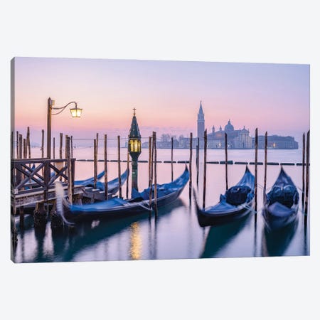 View Of San Giorgio Maggiore Island With Gondolas, Venice, Italy Canvas Print #JNB2220} by Jan Becke Canvas Artwork