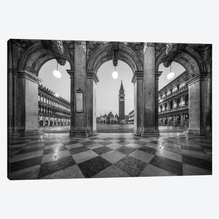 Piazza San Marco At Dusk With View Of Campanile And St Mark's Basilica, Venice, Italy Canvas Print #JNB2221} by Jan Becke Canvas Art
