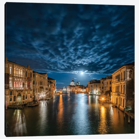 Full Moon Above The Grand Canal In Venice, Italy Canvas Print #JNB2223} by Jan Becke Canvas Art