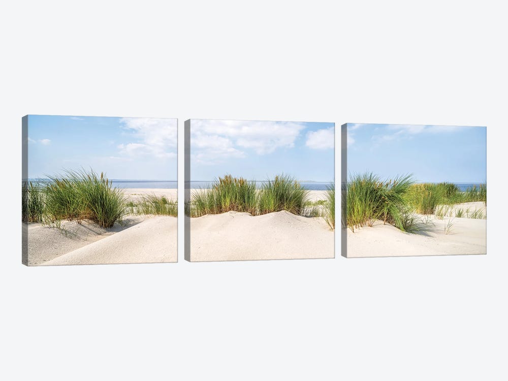 Dune Beach Panorama In Summer by Jan Becke 3-piece Canvas Art Print