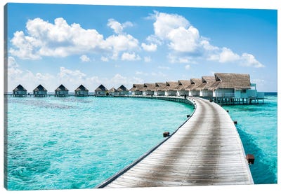 Summer Vacation In An Overwater Villa, Maldives Canvas Art Print
