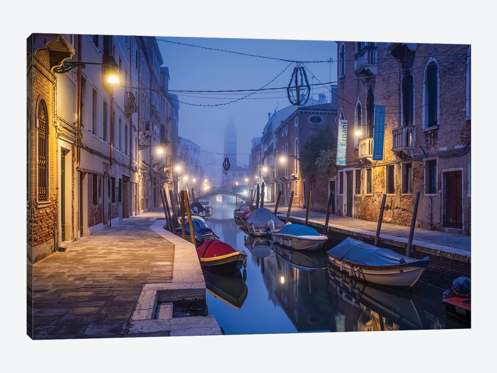 Small Canal In Winter, Venice, Italy by Jan Becke 1-piece Canvas Print