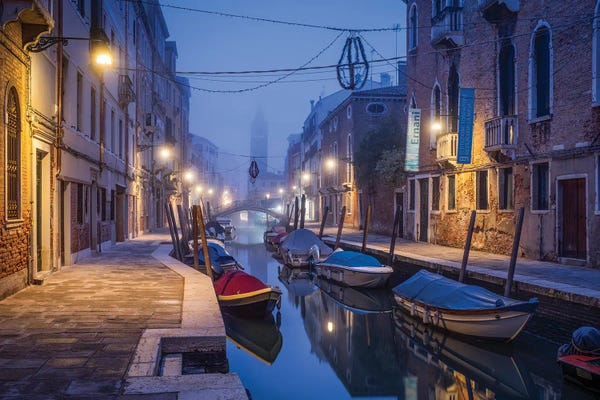 Venice: Small Canal In Winter, Venice, Italy by Jan Becke