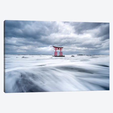 Red Torii Gate In The Sea Canvas Print #JNB222} by Jan Becke Canvas Print