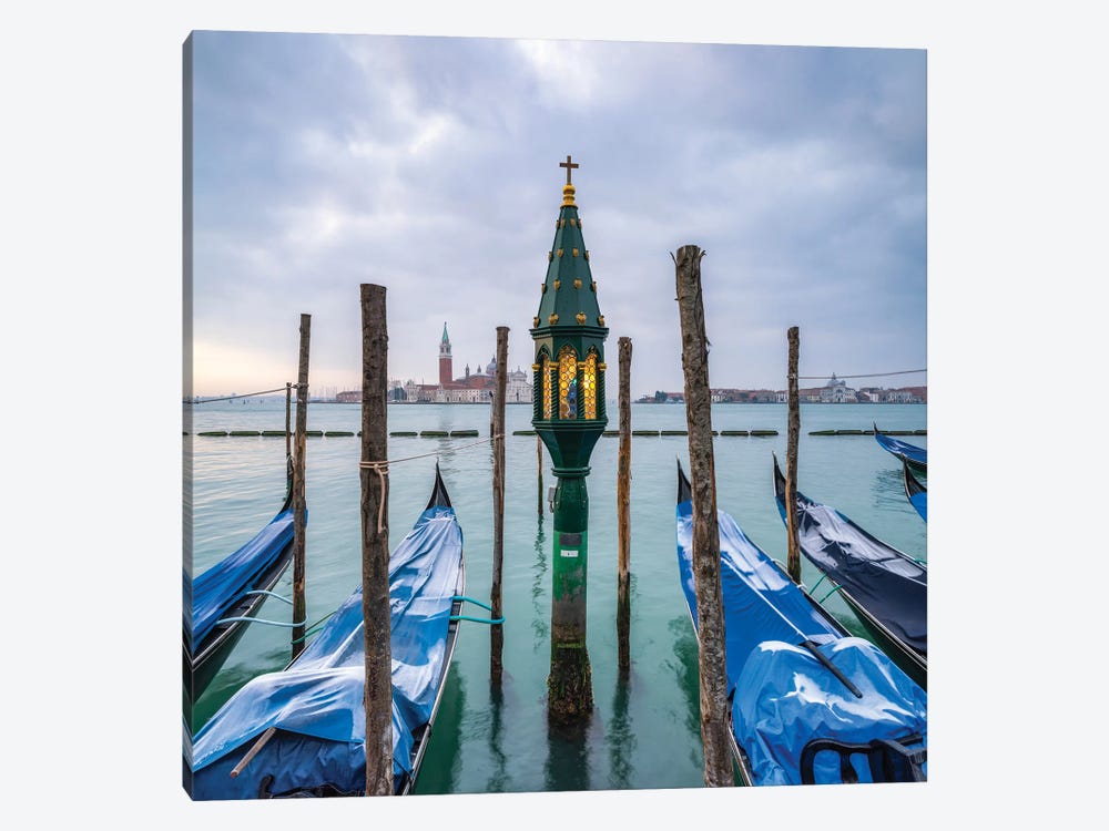 View Of San Giorgio Maggiore Island In Winter, Venice, Italy by Jan Becke 1-piece Canvas Art