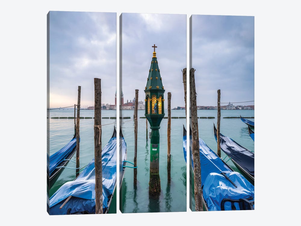 View Of San Giorgio Maggiore Island In Winter, Venice, Italy by Jan Becke 3-piece Canvas Art