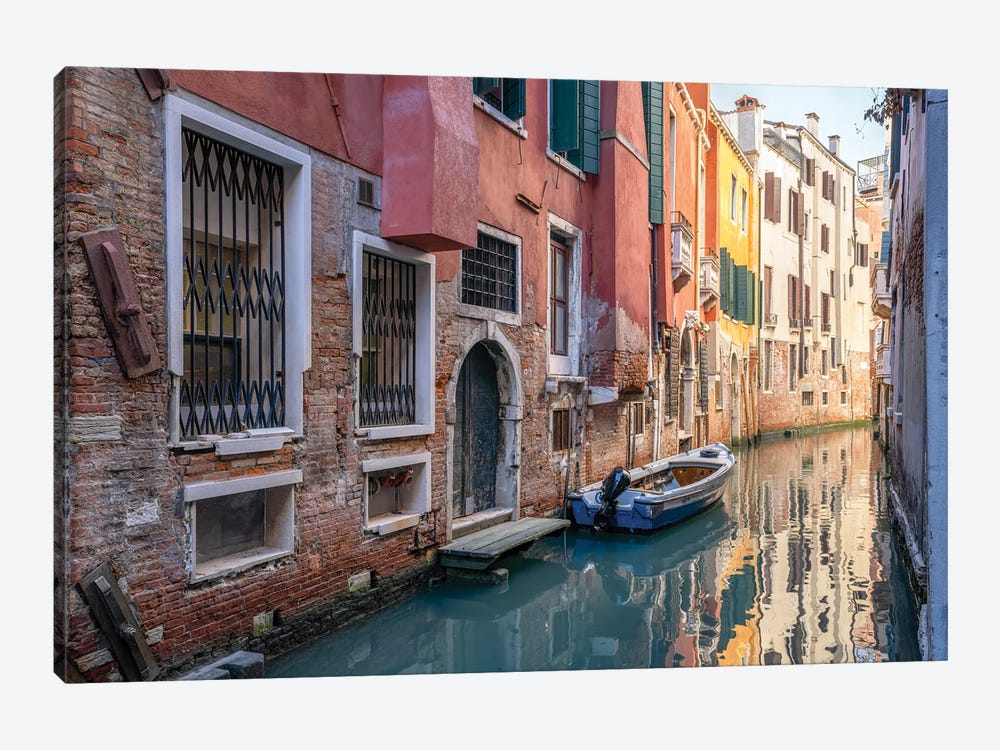Colorful House Facades In A Small Canal In Venice, Italy by Jan Becke 1-piece Canvas Artwork