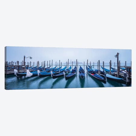 Panoramic View Of San Giorgio Maggiore Island In Winter With Gondolas In The Foreground, Venice, Italy Canvas Print #JNB2241} by Jan Becke Canvas Art