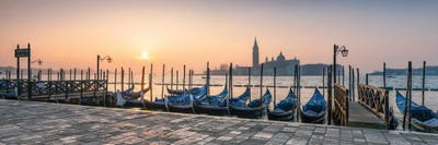 Panoramic View Of San Giorgio Maggiore With Gondolas At Sunrise, Venice, Italy by Jan Becke canvas print