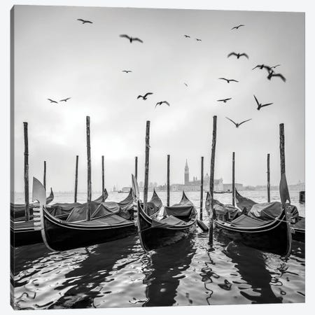 Gondolas In Front Of San Giorgio Maggiore Island, Venice, Italy Canvas Print #JNB2245} by Jan Becke Art Print