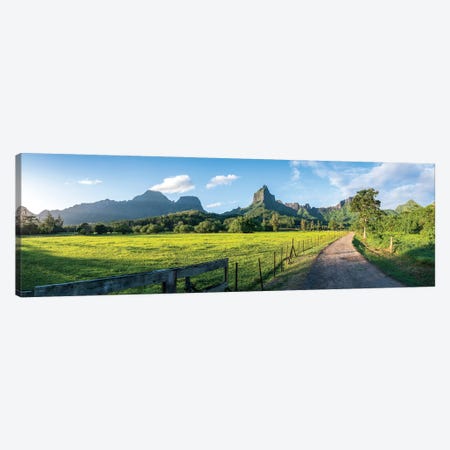 Panoramic View Of Mount Tohivea At Sunrise, Moorea Island, French Polynesia Canvas Print #JNB2250} by Jan Becke Canvas Print