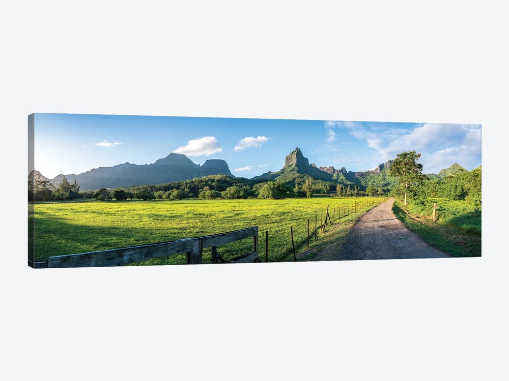 Panoramic View Of Mount Tohivea At Sunrise, Moorea Island, French Polynesia by Jan Becke 1-piece Canvas Artwork
