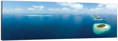 Aerial Panorama Of Baa Atoll In Maldives Canvas Art Print - Maldives