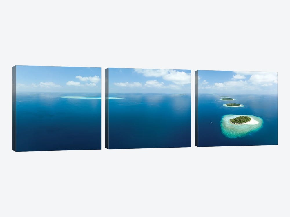 Aerial Panorama Of Baa Atoll In Maldives by Jan Becke 3-piece Canvas Art