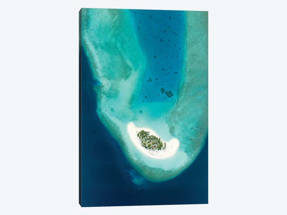 Aerial View Of A Small Tropical Island In Maldives by Jan Becke 1-piece Canvas Art Print