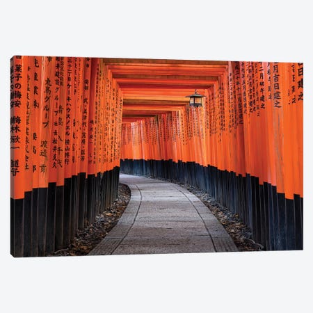 Red Torii Gates Of The Fushimi Inari Shrine In Kyoto, Japan Canvas Print #JNB225} by Jan Becke Canvas Art