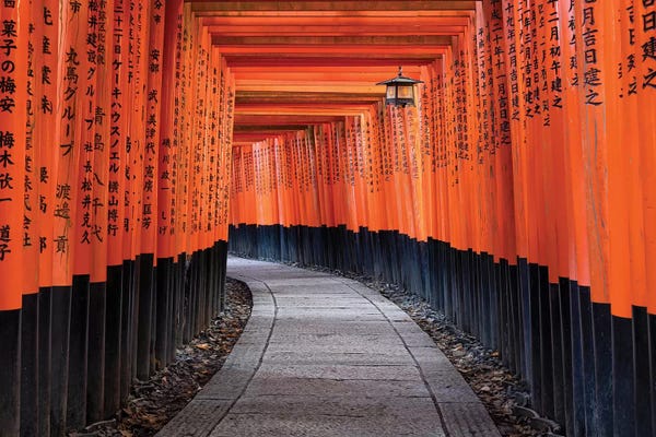 Places Of Worship: Red Torii Gates Of The Fushimi Inari Shrine In Kyoto, Japan by Jan Becke