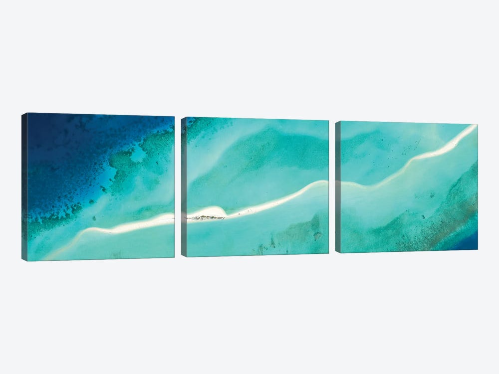 Blue Lagoon Panorama, Maldives by Jan Becke 3-piece Canvas Art