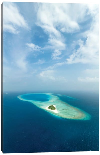 Aerial View Of Hanifaru Bay, Baa Atoll, Maldives Canvas Art Print - Maldives