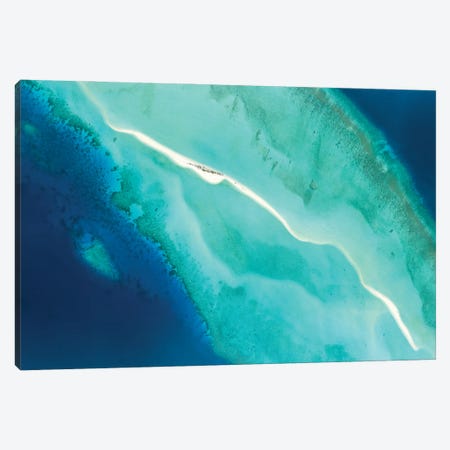 Aerial View Of A Sandbank And Blue Lagoon, Indian Ocean, Maldives Canvas Print #JNB2263} by Jan Becke Canvas Art