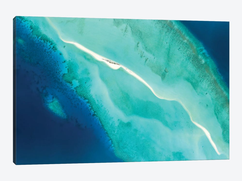 Aerial View Of A Sandbank And Blue Lagoon, Indian Ocean, Maldives by Jan Becke 1-piece Canvas Art
